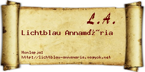 Lichtblau Annamária névjegykártya